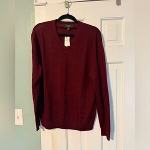 Banana Republic Deep Red V-Neck Sweater
